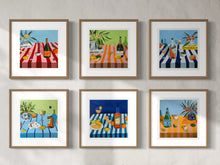 Load image into Gallery viewer, “Bubbles for two on a pink and orange tablecloth” Limited Edition Print
