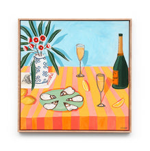Load image into Gallery viewer, “Bubbles and oysters on pink and yellow&quot; Original Artwork

