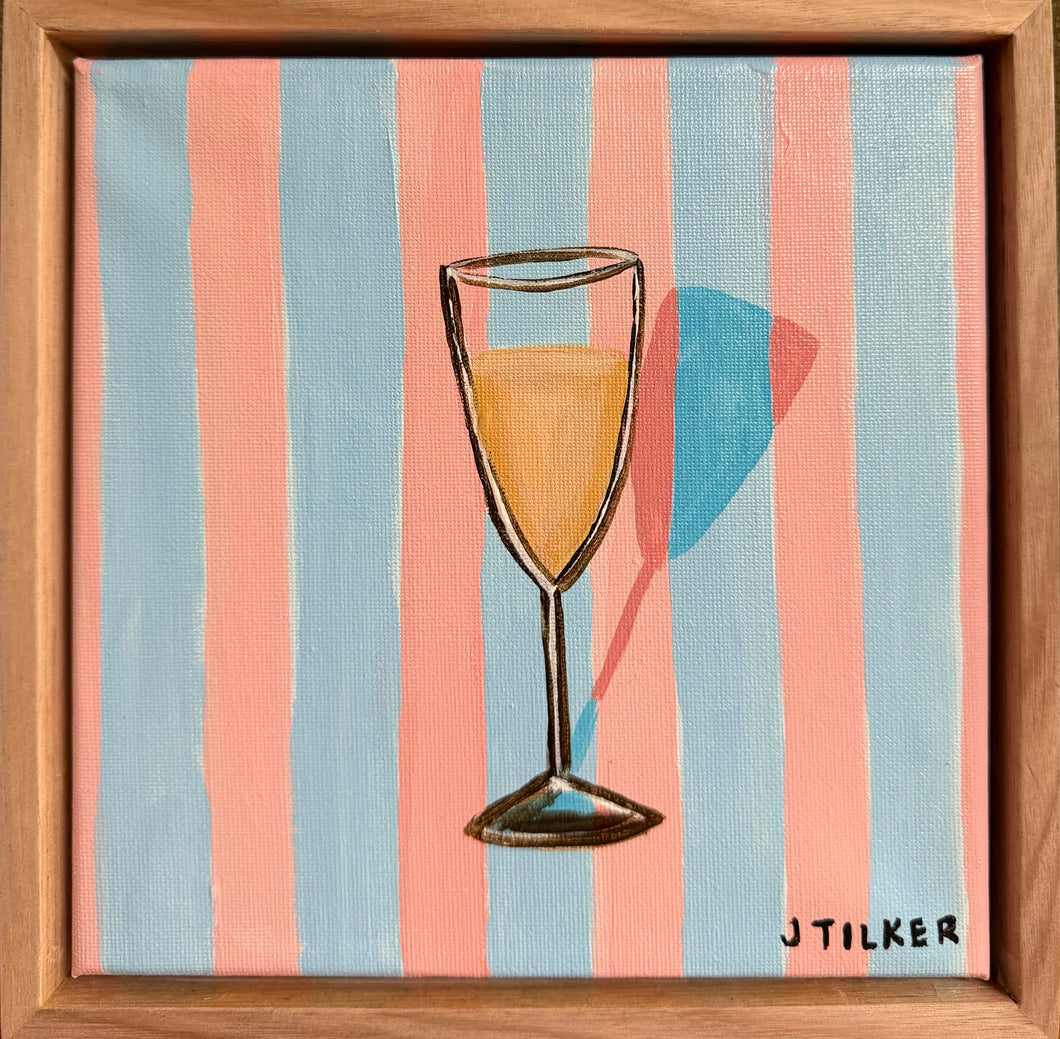 “Bubbles on pale pink and blue” Original Artwork