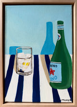 Load image into Gallery viewer, “Sparkling water on blue” Original Artwork
