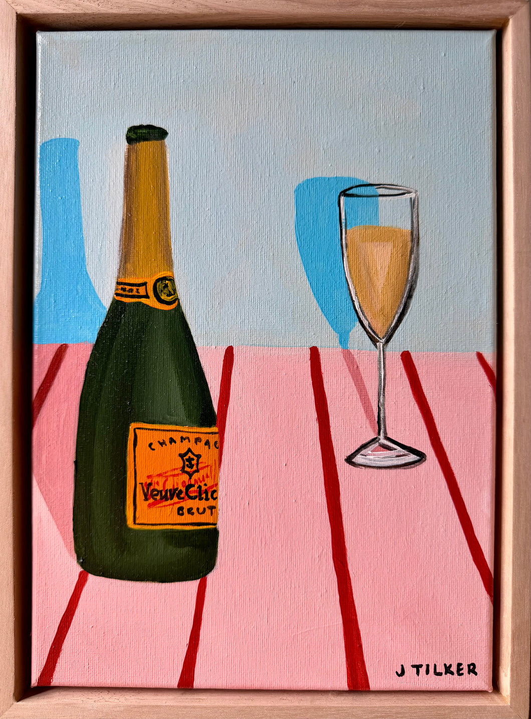 “Bubbles on pink and red” Original Artwork