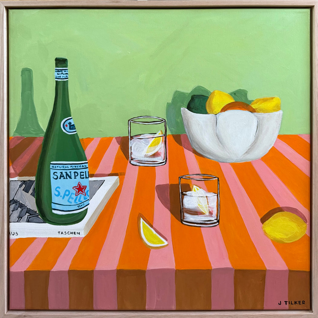 “San Pellegrino on pink and orange