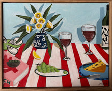 Load image into Gallery viewer, “Aperitif on a red and white tablecloth ” Original Artwork
