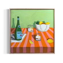 Load image into Gallery viewer, “San Pellegrino on pink and orange&quot; Original Artwork
